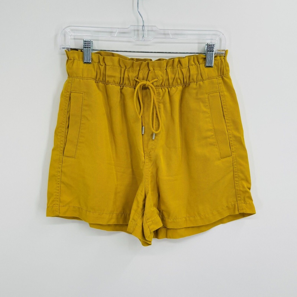 LOFT Ann‎ Taylor Womens Shorts Size XS Mustard Yellow Stretch Waist Pockets